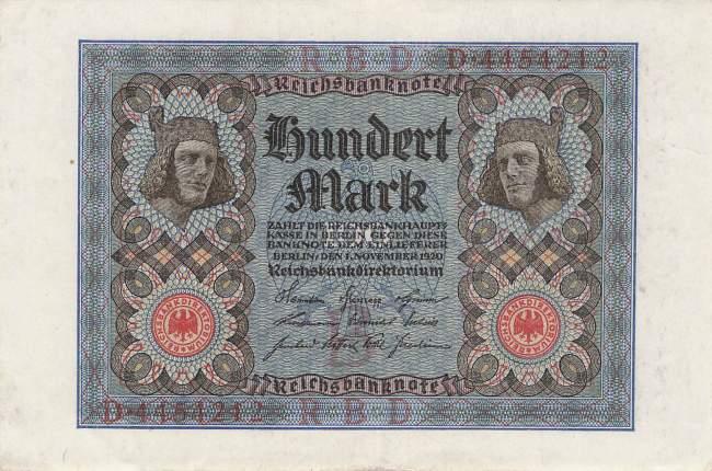 100 Mark 1920 ro.67a B/D
